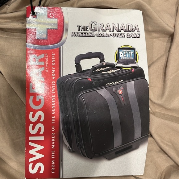 Swiss Gear Granada Laptop Case on wheels fully retractable handle bag strap blk - Picture 11 of 16